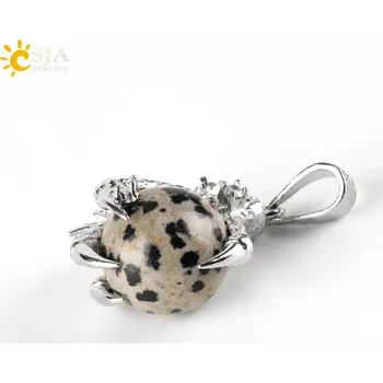 Přívěsek Přívěsek dračí spár s minerálem | přívěsek na krk, ochranný amulet - Jaspis dalmatský