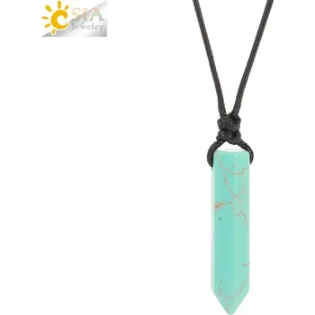 Náhrdelník Pánský náhrdelník z minerálu | minerální šperk, přírodní náhrdelník - Tyrkysový