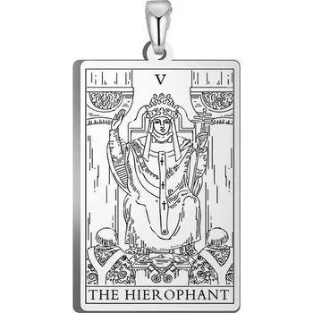 Přívěsek Ocelové tarotové přívěsky vintage | přívěsky na šperky, tarotové šperky - HIEROPHANT