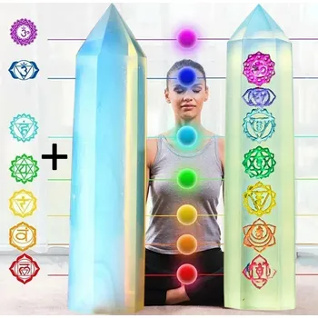 Čakrový obelisk z přírodního minerálu | čakrový krystal | krystalická hůlka - Čakry-opál , Výška cca 70-80 mm