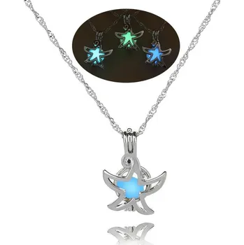 Náhrdelník Svítící náhrdelník s přívěskem | dámský náhrdelník, svítící želva - 19 , Modrý