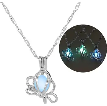 Náhrdelník Svítící náhrdelník s přívěskem | dámský náhrdelník, svítící želva - 01 , Světle modrá