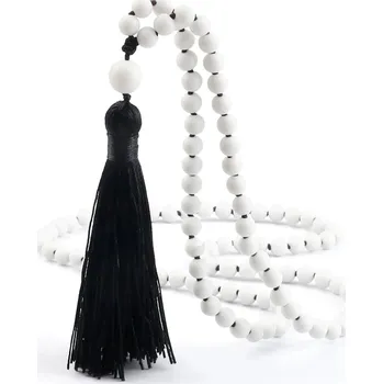 Náhrdelník Japamala korálkový náhrdelník 108 korálků | buddhistický šperk, pánský náhrdelník - bílá 2