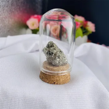 Sběratelství Přírodní kámen, minerál ve sklenici | dekorace do interiéru, sběratelský dárek - pyritový surový kámen