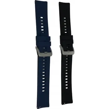 Pouzdro na mobilní telefon 2X ŘEMÍNEK PRO HUAWEI GT2 46MM GUMOVÝ TMAVĚ MODRÝ ČERNÝ