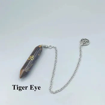 Minerální kyvadlo z přírodního kamene | věštecké kyvadlo, ochranný amulet - tygří oko