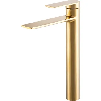 Vodovodní baterie Gamma Faro, vysoká umyvadlová baterie h-300, zlatá lesklá, GMA-BFUW-GD