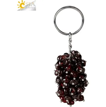 Přívěsek Krystalový přívěsek na klíče | ochranný amulet, pánský přívěsek - Granát