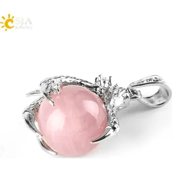 Přívěsek Přívěsek dračí spár s minerálem | přívěsek na krk, ochranný amulet - Rose Quartz