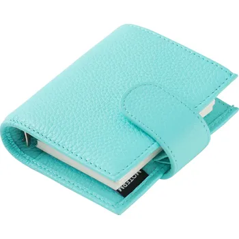 Diář Kožený diář s kroužky na cesty | kožený zápisník | malý diář - Oblázková Aqua