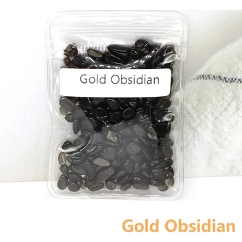 Dekorace do akvária Přírodní krystalové kameny pro dekorace, akvária, šperky | dekorace do akvária | přírodní kameny - zlatý obsidián , 20 g se sáčkem