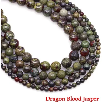 Korálek Minerální korálky na výrobu šperků | minerální korálky | přírodní kámen - Dračí krev Jasper , 8 mm (45 až 46 ks)