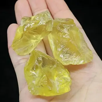 Přírodní kámen Přírodní citrín surový kámen žlutý minerál | kámen, domácí dekorace - Citrínový krystal , 30-45 g (1 ks)