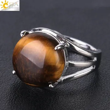 Prsten Nastavitelný prsten s přírodním kamenem | dámský prsten - tygří oko