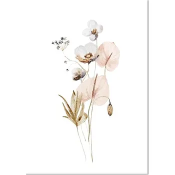 Obraz Minimalistický obraz na plátno s květinami | nástěnný obraz, plátno s motivem květin - 2PB4685 , A4 21x30 cm Bez rámu