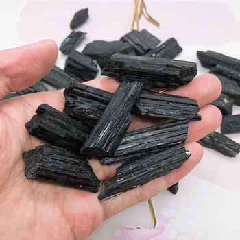 Sběratelství Černý turmalín surový kámen pro dekoraci | dekorativní kámen, přírodní turmalín - Menší , 100 g
