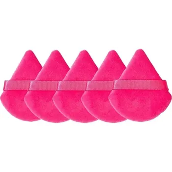 Make-up Make up houbička sametová trojúhelníková | kosmetické potřeby - červená - 5 ks