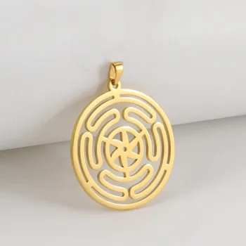 Přívěsek Hekatina kola trojitý měsíc přívěsek | magický amulet, wicca šperk - Styl A Zlatá barva