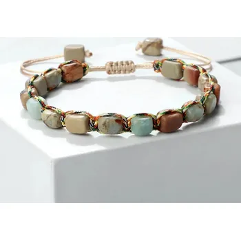 Náramek Přírodní náramek z kamenných korálků | náramek pro ženy | náramek pro muže - Šoušanský kámen