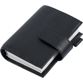 Zápisník Kožený cestovní zápisník velikosti cestovního pasu | cestovní deník | kožený zápisník - Oblázková černá