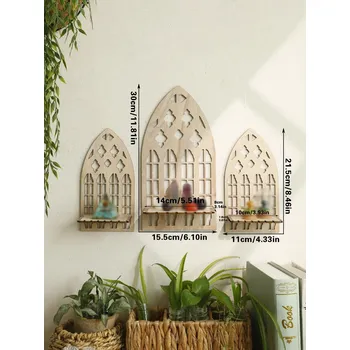 Dřevěná nástěnná dekorace gotický oblouk | dekorativní rám - TK092-T-7690
