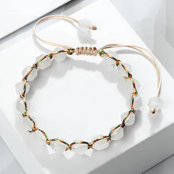 Náramek Boho náramek z přírodních korálků | dámský náramek | pánský náramek - Bílý kámen