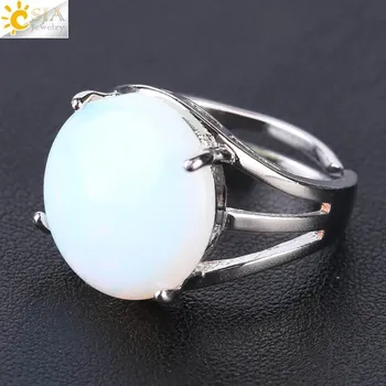 Prsten Nastavitelný prsten s přírodním kamenem | dámský prsten - Opál