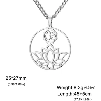 Náhrdelník Symbol om a trident, jóga symbol přívěsek | ocelový náhrdelník - D barva oceli