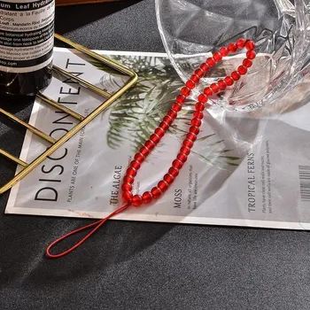 Náramek Šňůrka z korálků na klíče | šňůrka na klíče, korálkový náramek - 6mm červený karneol