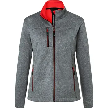 Dámská 2-vrstvá melanžová softshellová bunda JN 1147 dark melange-red XS