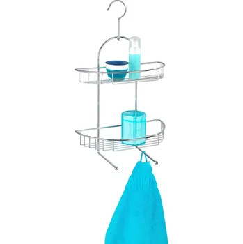 Drátěná police WENKO Rohová polička KUOPIO chrom 46x28x15 cm