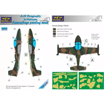 Plastikový model LF model 1/48 Mask A-37 Dragonfly in Vietnam Camo painting