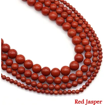 Korálek Minerální korálky na výrobu šperků | minerální korálky | přírodní kámen - Červený jaspis , 8 mm (45 až 46 ks)