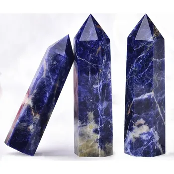 Krystalová dekorační věž | přírodní kameny, minerální dekorace - Kámen modrých žil , 1ks Velikost 40-50mm