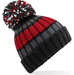 Pletená čepice s pruhy "Hygge" B 392 black cherry onesize