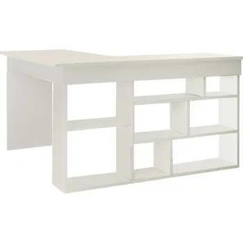 Psací stůl Rohový psací stůl MIRFIR, levý, bílá + vyzvednutí ZDARMA