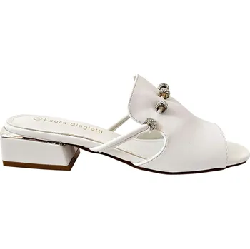 Dámské sandále Bílé elegantní nazouváky Laura Biagiotti Calf White Velikost: 39
