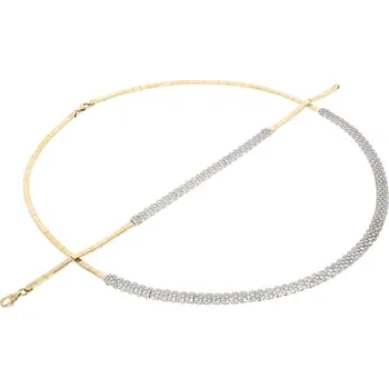 Řetízek Zlatnictví Helios Luxusní zlatá souprava náhrdelník a náramek se zirkony Šperk: Náramek