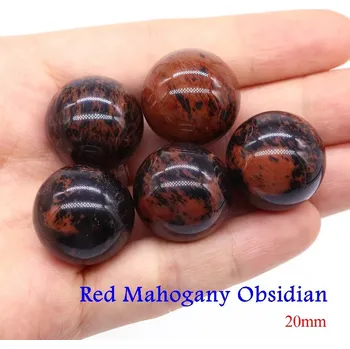 Korálek Přírodní minerální kuličky 20 mm | ametyst korálky | koule z kamene - Červený mahagon , 1 KS