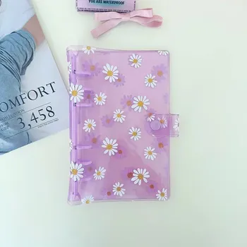 Zápisník Desky na zápisník s květinovým designem | zápisník A5 | deník A6 - fialová , A6