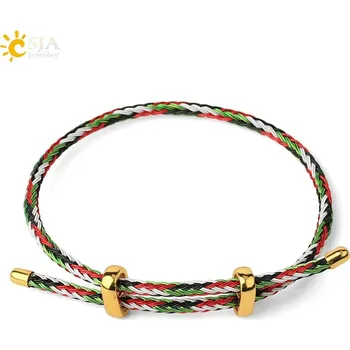 Náramek Pletený náramek s ocelovým lankem | unisex náramek - Barvitý