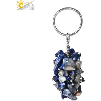 Přívěsek Krystalový přívěsek na klíče | ochranný amulet, pánský přívěsek - Sodalit