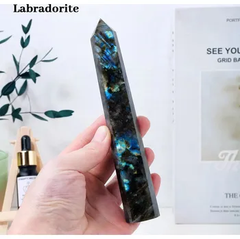 Přírodní kámen Přírodní krystalová věž | přírodní krystal - labradorit , 15-17 cm