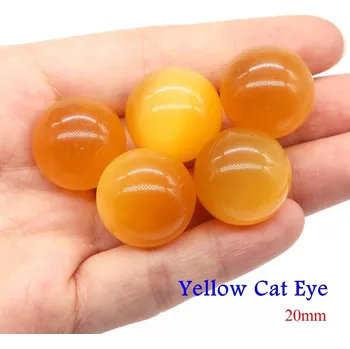 Korálek Přírodní minerální kuličky 20 mm | ametyst korálky | koule z kamene - Žluté kočičí oko , 1 KS
