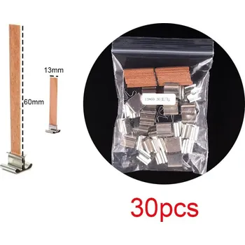 Výroba svíčky 30 ks Dřevěné knoty pro výrobu svíček včetně stojánku na knot | ruční výroba svíček, knoty do svíček - Rozměr 13 x 60 mm