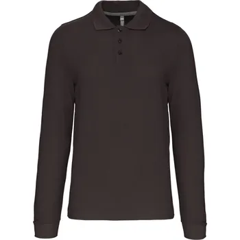Pánská móda Pánské piqué polo s dlouhým rukávem K 243 dark grey XL