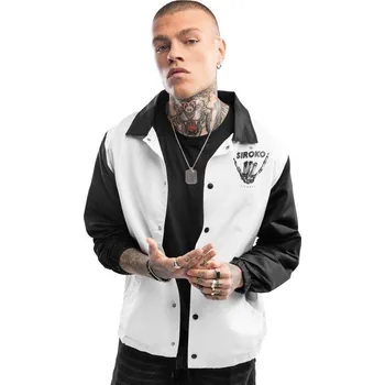 Pánské oblečení SIROKO Pánská bunda coach Big Island Bílá M BÍLÁ|ČERNÁ