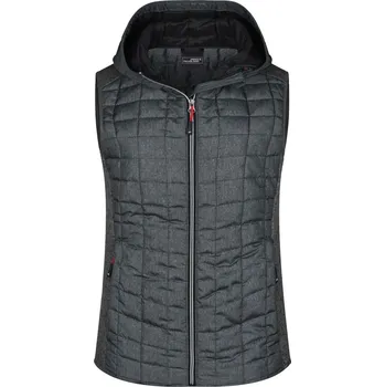 Dámská vesta Dámská pletená hybridní vesta JN 767 grey melange-anthracite melange XXL