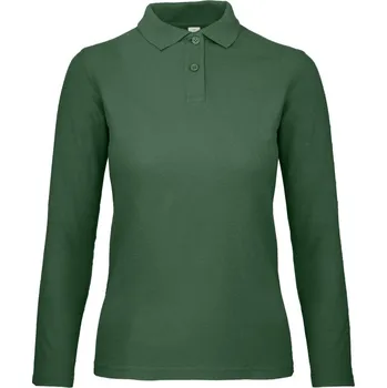 Dámská košile Dámské piqué polo s dlouhým rukávem ID.001 LSL /women bottle green L