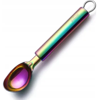 Naběračka OCELOVÁ DUHOVÁ LŽÍCE NABĚRAČKA NA ZMRZLINU OVOCE NEREZOVÁ OCEL